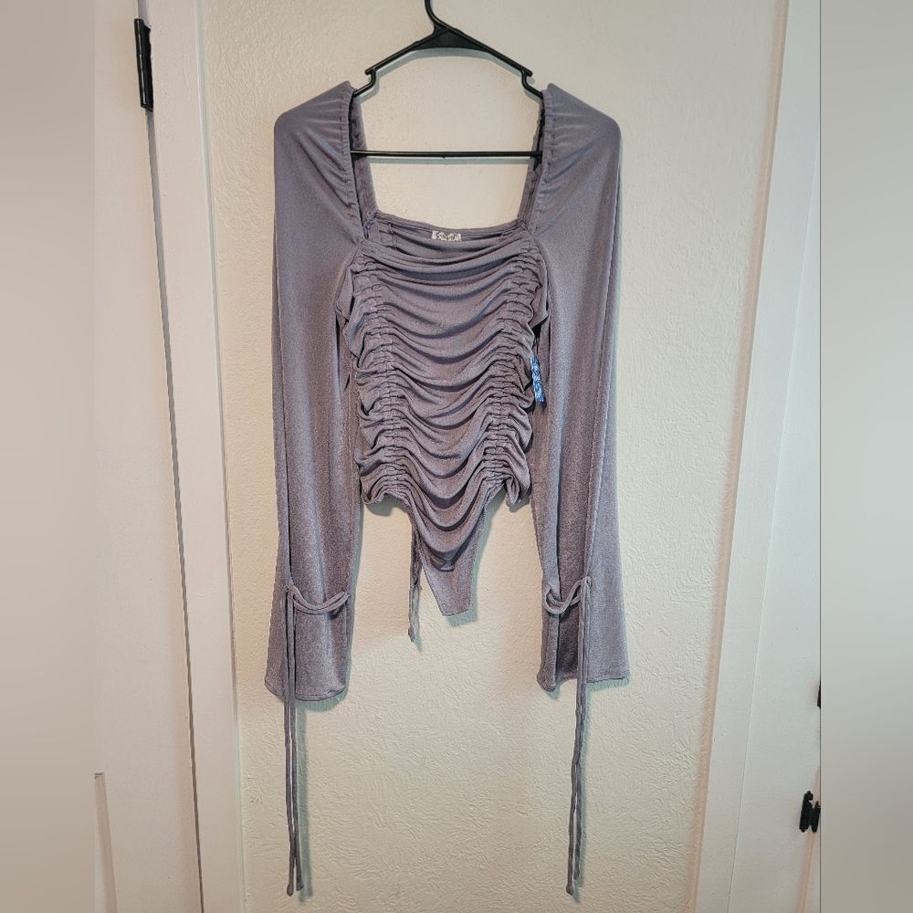 Free People Intimately Meant To Be Ruched Long Sleeve Bodysuit